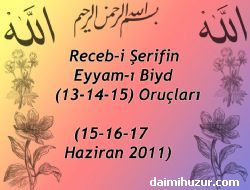 RECEB- ERFN EYYAM-I BYD ORULARI